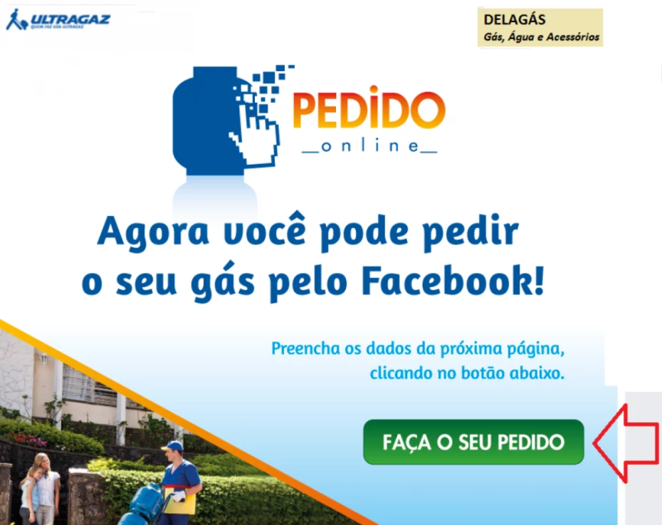 Foto 4: Faça o seu pedido pelo Facebook! — Representante Ultragaz - Disque Gás e Água